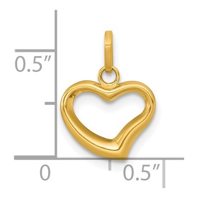 14K Yellow Gold Open Heart Pendant – view 5