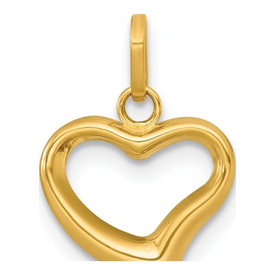 14K Yellow Gold Open Heart Pendant