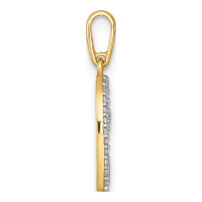 14K Yellow Gold CZ Open Heart Pendant – view 3