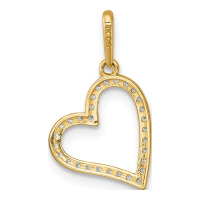 14K Yellow Gold CZ Open Heart Pendant – view 4