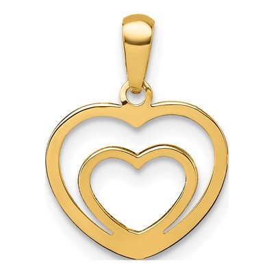 14K Yellow Gold Double Heart Pendant – view 4