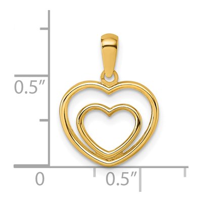 14K Yellow Gold Double Heart Pendant – view 5