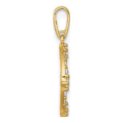 14K Yellow Gold CZ Open Circle Pendant – view 3