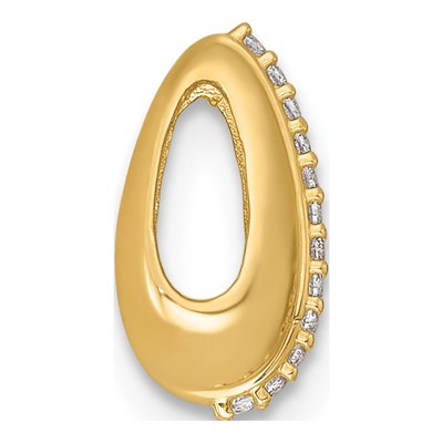14K Yellow Gold CZ Teardrop Slide Pendant – view 3