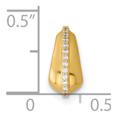 14K Yellow Gold CZ Teardrop Slide Pendant – view 5