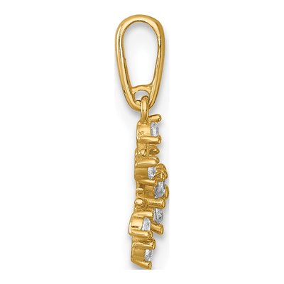 14K Yellow Gold CZ Snowflake Pendant – view 3