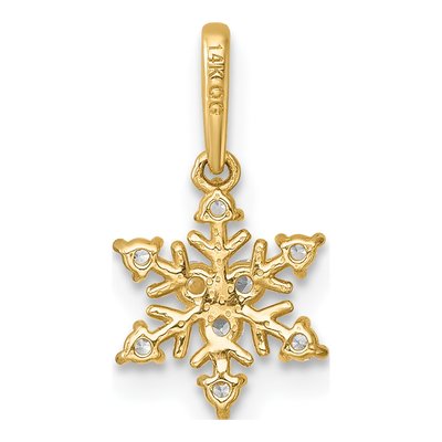 14K Yellow Gold CZ Snowflake Pendant – view 4