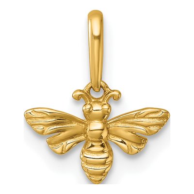 14K Yellow Gold Honey Bee Pendant