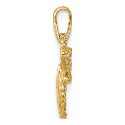 14K Yellow Gold CZ Dragonfly Pendant – view 3