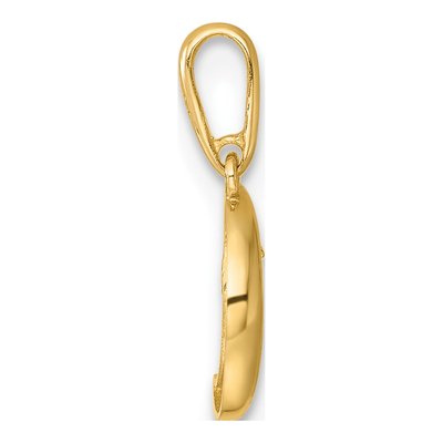 14K Yellow Gold CZ Moon Star Pendant – view 3