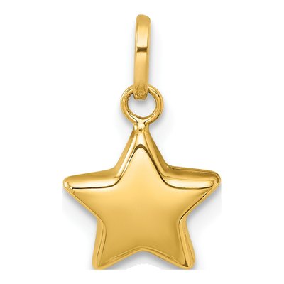 14K Yellow Gold Puffed Star Pendant – view 4