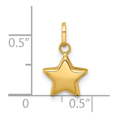 14K Yellow Gold Puffed Star Pendant – view 5