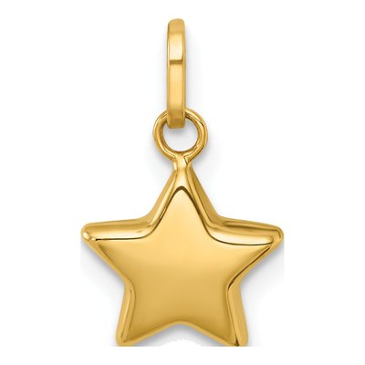 14K Yellow Gold Puffed Star Pendant
