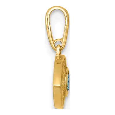 14K Yellow Gold CZ Evil Eye Pendant – view 3