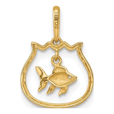 14K Yellow Gold Fish Bowl Pendant – view 4