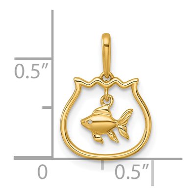 14K Yellow Gold Fish Bowl Pendant – view 5