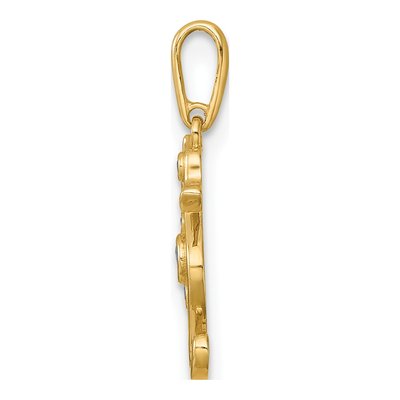 14K Yellow Gold CZ Seahorse Pendant – view 3