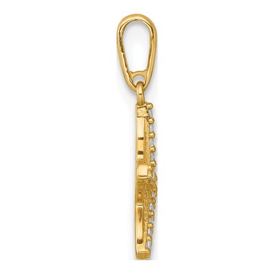 14K Yellow Gold CZ Starfish Pendant – view 3