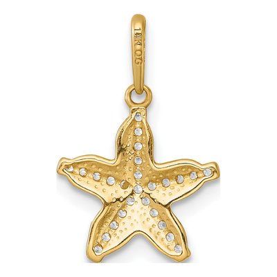 14K Yellow Gold CZ Starfish Pendant – view 4