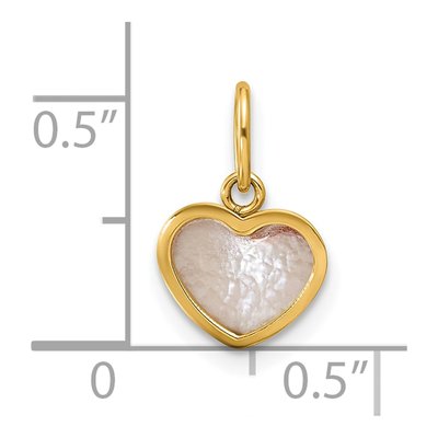14K Yellow Gold Mother of Pearl Heart Pendant – view 4