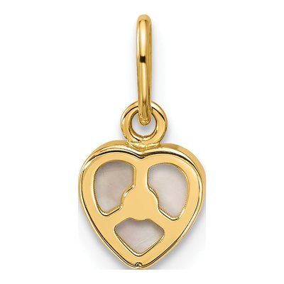 14K Yellow Gold Mother of Pearl Heart Pendant – view 3