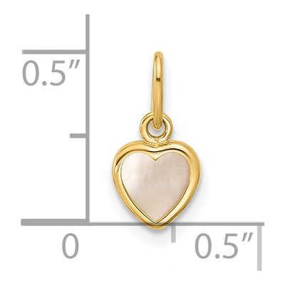 14K Yellow Gold Mother of Pearl Heart Pendant – view 4
