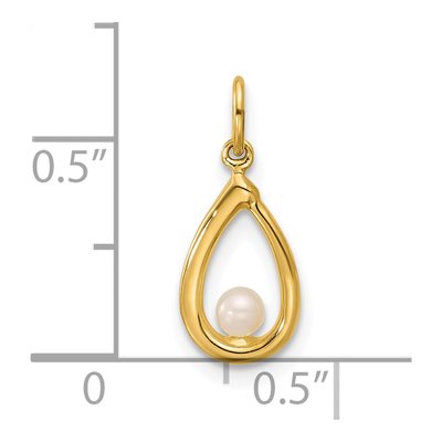 14K Yellow Gold Freshwater Cultured Pearl Teardrop for Girls Pendant – view 4