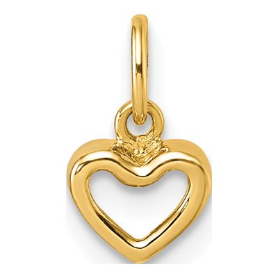 14K Yellow Gold Open Heart Pendant