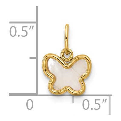 14K Yellow Gold Mother of Pearl Butterfly Pendant – view 4