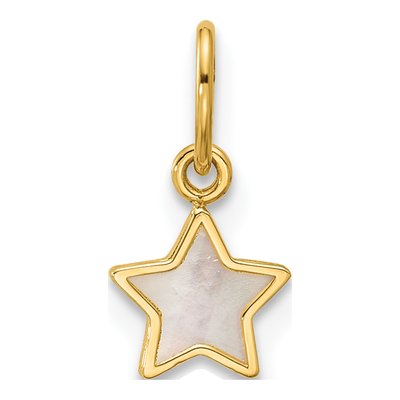 14K Yellow Gold Mother of Pearl Star Pendant