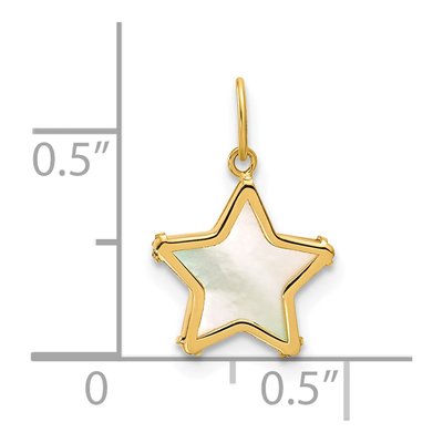 14K Yellow Gold Mother of Pearl Star Pendant – view 3