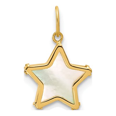 14K Yellow Gold Mother of Pearl Star Pendant