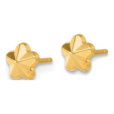 14K Yellow Gold Flower Stud Earrings – view 3