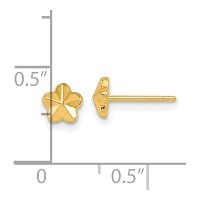 14K Yellow Gold Flower Stud Earrings – view 4