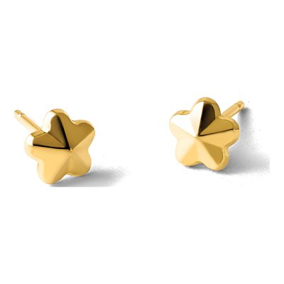 14K Yellow Gold Flower Stud Earrings – view 5