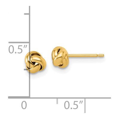 14K Yellow Gold Love Knot Button Stud Earrings – view 4