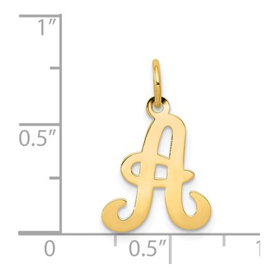 14K Yellow Gold Script Letter A Charm – view 4