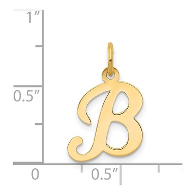 14K Yellow Gold Script Letter B Charm – view 5