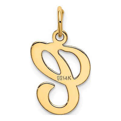 14K Yellow Gold Script Letter C Charm – view 4