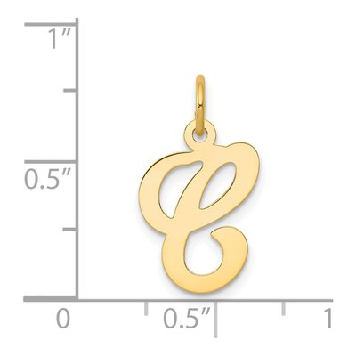 14K Yellow Gold Script Letter C Charm – view 5