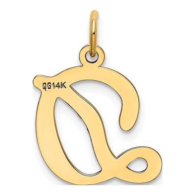 14K Yellow Gold Script Letter D Charm – view 4