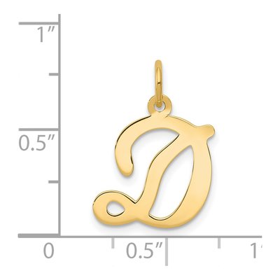 14K Yellow Gold Script Letter D Charm – view 5
