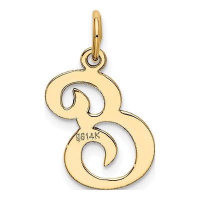 14K Yellow Gold Script Letter E Charm – view 4