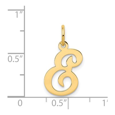 14K Yellow Gold Script Letter E Charm – view 5