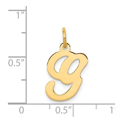 14K Yellow Gold Script Letter G Charm – view 5