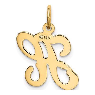 14K Yellow Gold Script Letter H Charm – view 4