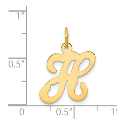 14K Yellow Gold Script Letter H Charm – view 5
