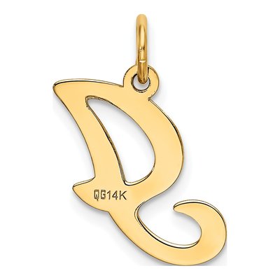 14K Yellow Gold Script Letter I Initial Charm – view 4