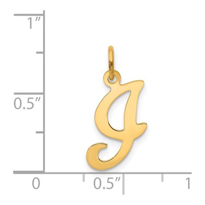 14K Yellow Gold Script Letter I Initial Charm – view 5