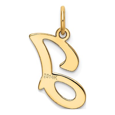 14K Yellow Gold Script Letter J Charm – view 4